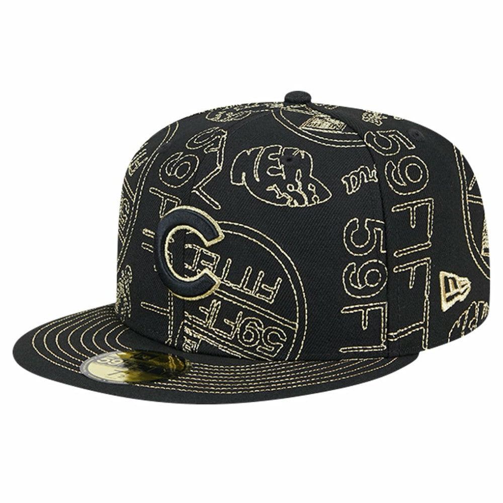 Chicago Cubs New Era 59FIFTY Day Allover Fitted Hat - Black - New Era Online
