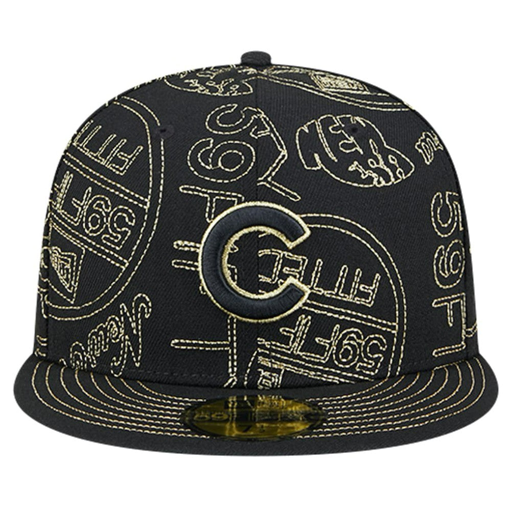 Chicago Cubs New Era 59FIFTY Day Allover Fitted Hat - Black - New Era Online