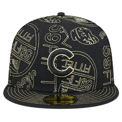 Chicago Cubs New Era 59FIFTY Day Allover Fitted Hat - Black - New Era Online
