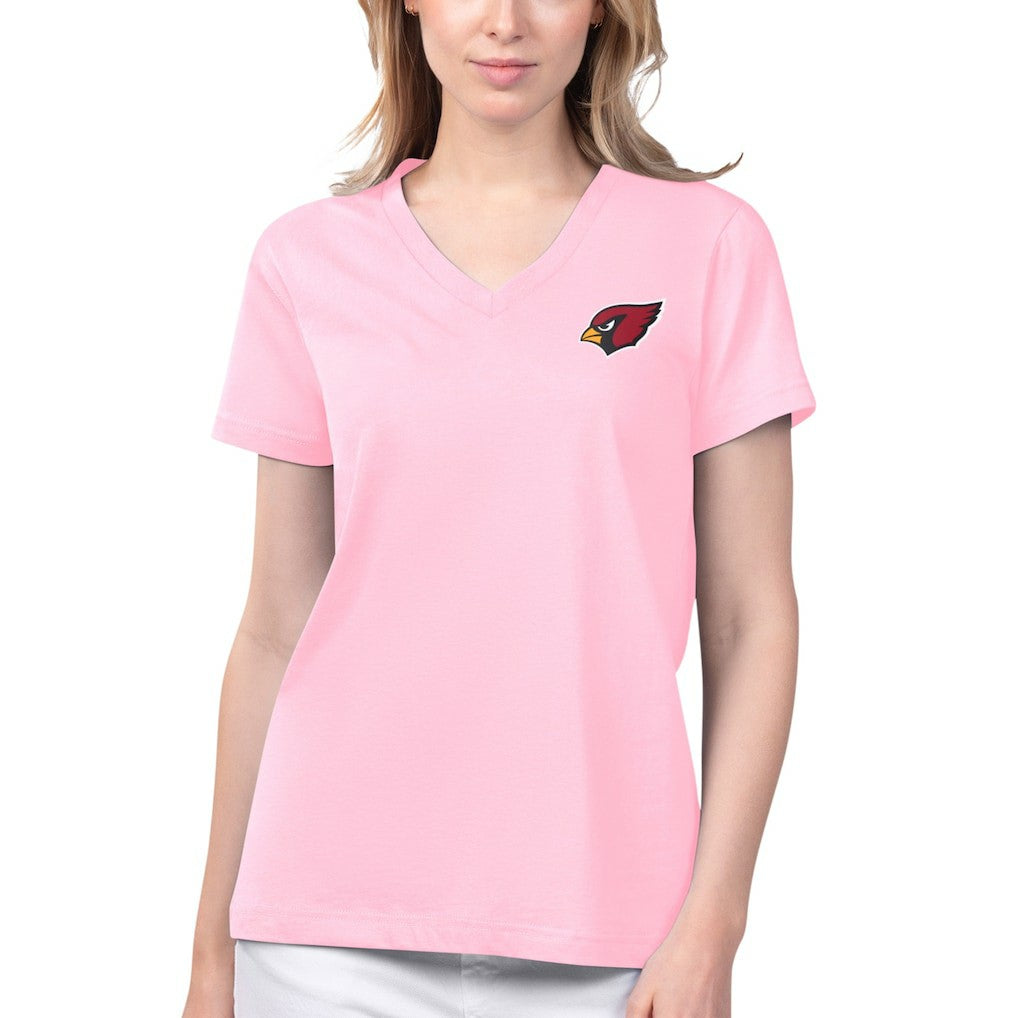 Arizona Cardinals Margaritaville Women's Game Time V-Neck T-Shirt Pink