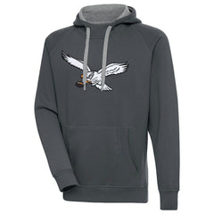 Philadelphia Eagles Antigua Throwback Logo Victory Pullover Sweatshirt Charcoal