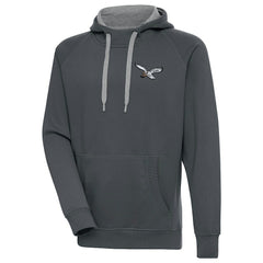 Philadelphia Eagles Antigua Throwback Logo Victory Pullover Hoodie Charcoal