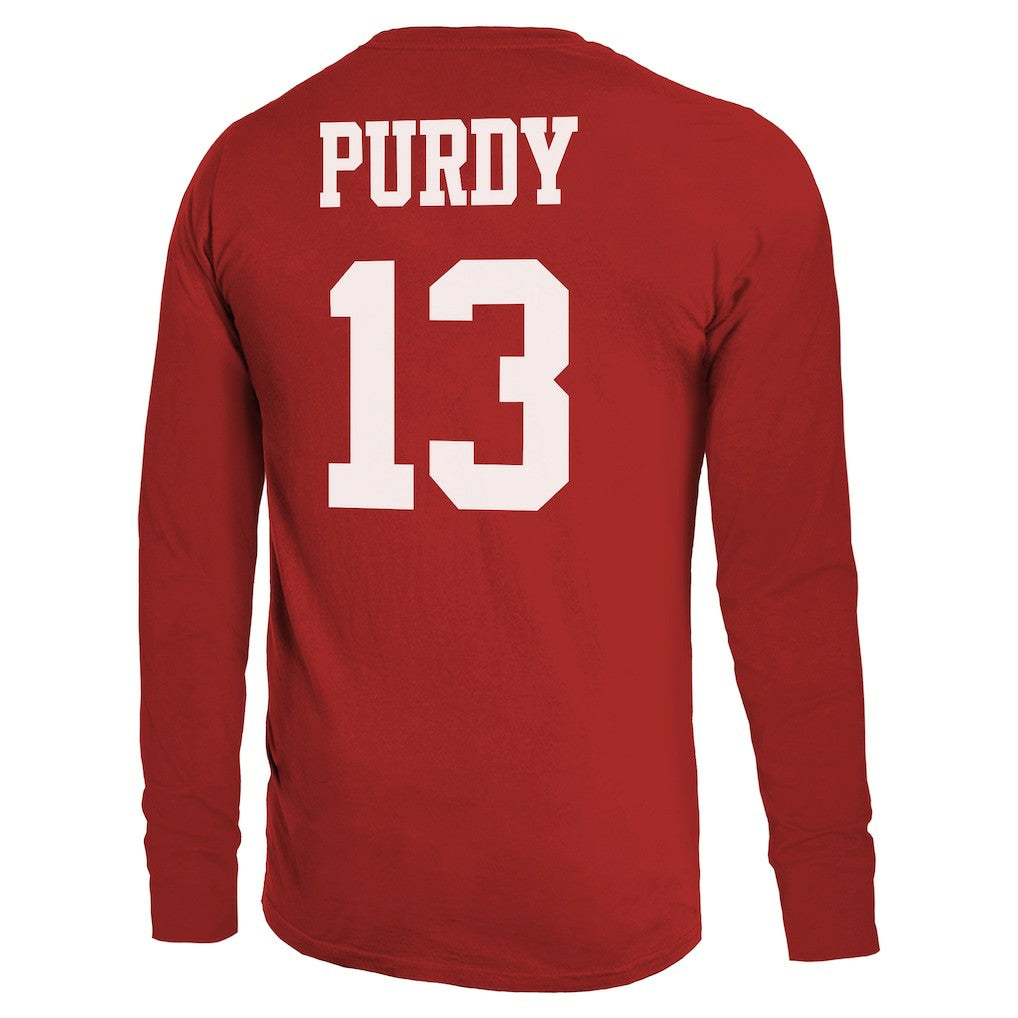 Brock Purdy San Francisco 49ers Majestic Threads Name & Number Long Sleeve T-Shirt Scarlet