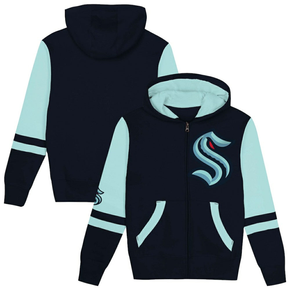 Seattle Kraken Preschool Face Off Full-Zip Hoodie - Navy - NHL 200983911