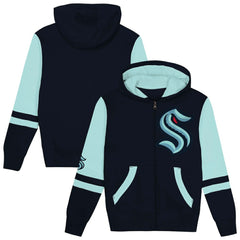 Seattle Kraken Preschool Face Off Full-Zip Hoodie - Navy - NHL 200983911