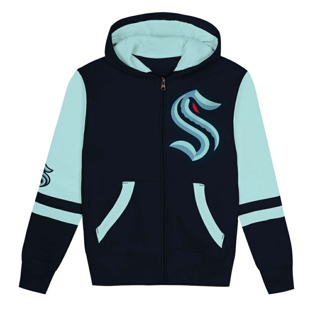 Seattle Kraken Preschool Face Off Full-Zip Hoodie - Navy - NHL 200983911