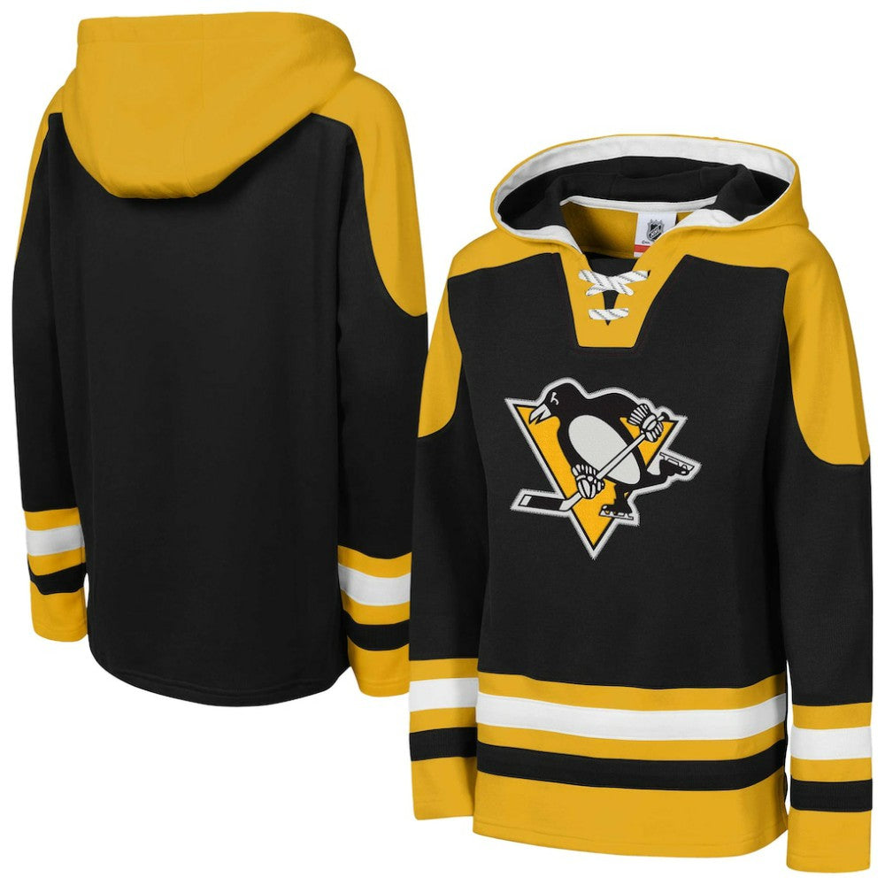 Pittsburgh Penguins Youth Ageless Must Have Home V-Neck Pullover Hoodie - Black - NHL 200983941