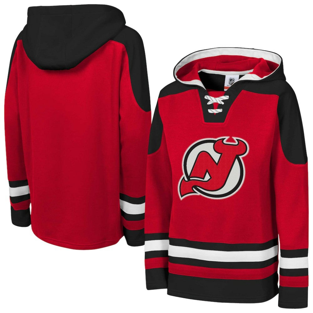 New Jersey Devils Youth Ageless Must Have Home V-Neck Pullover Hoodie - Red - NHL 200983946