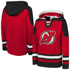 New Jersey Devils Youth Ageless Must Have Home V-Neck Pullover Hoodie - Red - NHL 200983946