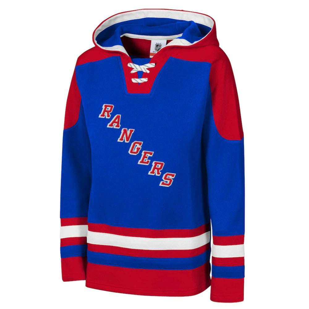 New York Rangers Youth Ageless Must Have Home V-Neck Pullover Hoodie - Blue - NHL 200983949