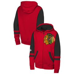 Chicago Blackhawks Youth Face Off Full-Zip Hoodie - Red - NHL 200984206