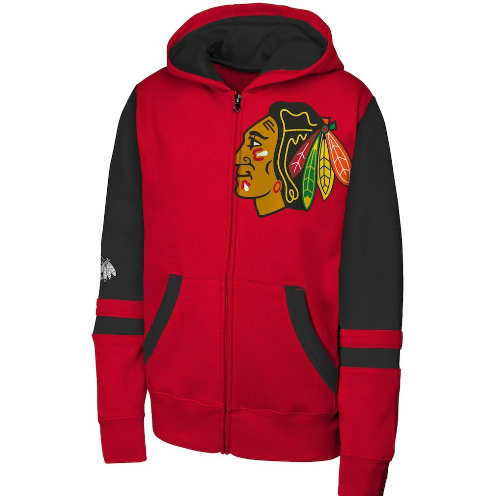 Chicago Blackhawks Youth Face Off Full-Zip Hoodie - Red - NHL 200984206