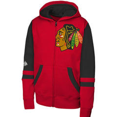 Chicago Blackhawks Youth Face Off Full-Zip Hoodie - Red - NHL 200984206