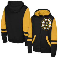 Boston Bruins Youth Face Off Full-Zip Hoodie - Black - NHL 200984208