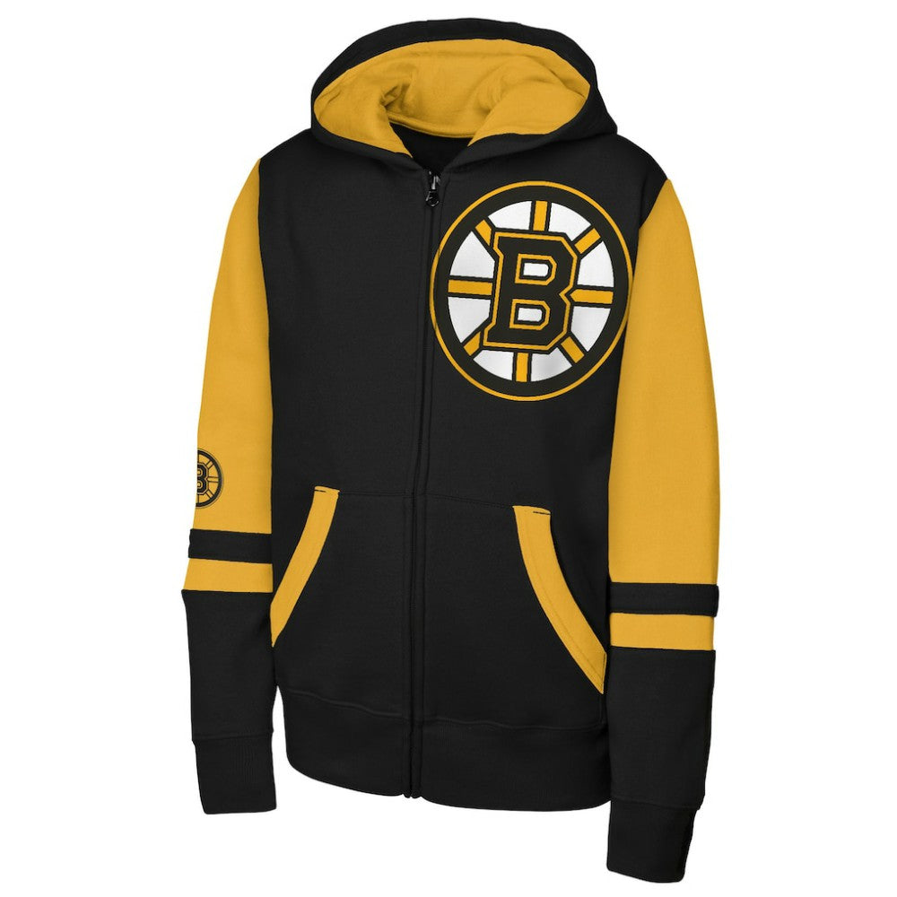 Boston Bruins Youth Face Off Full-Zip Hoodie - Black - NHL 200984208
