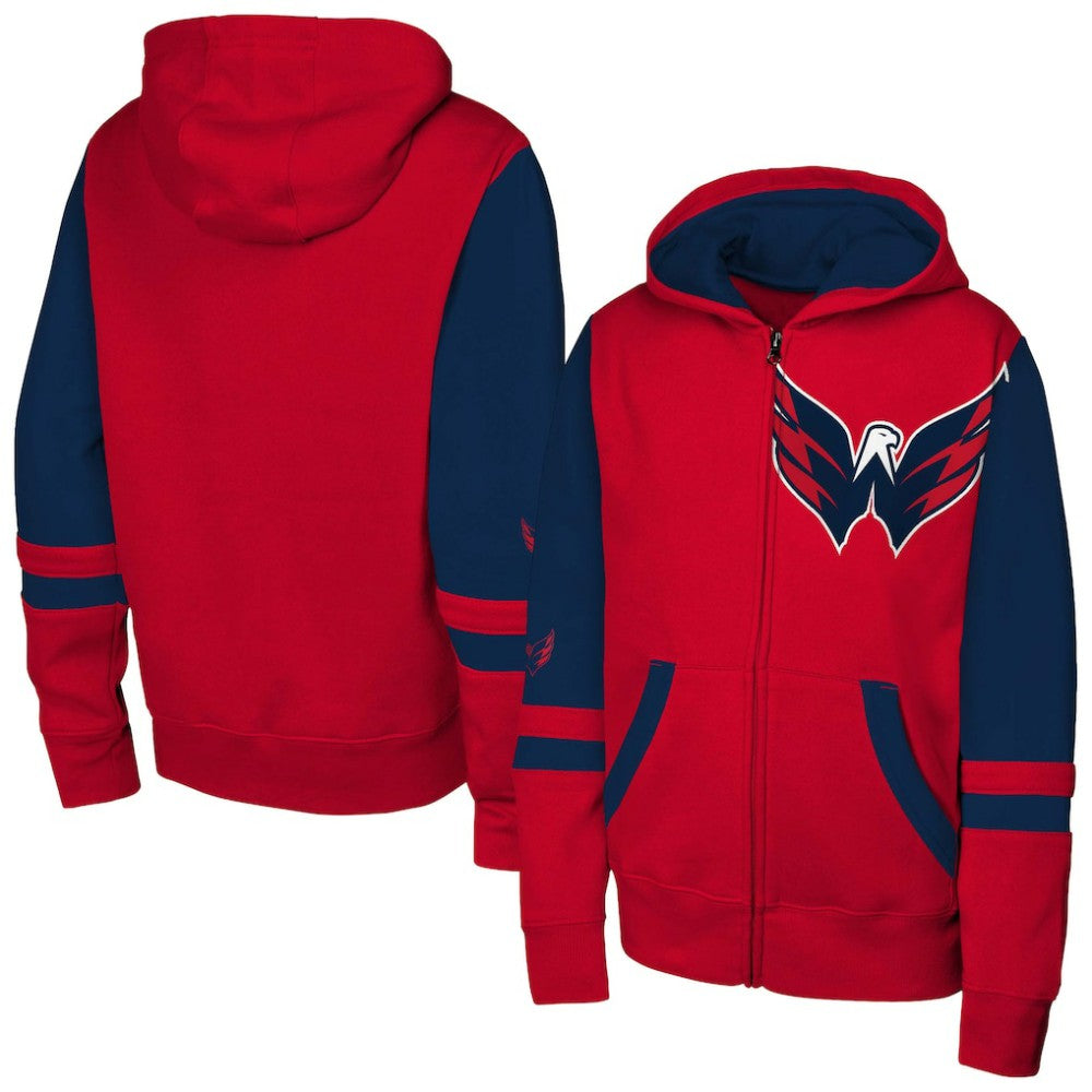 Washington Capitals Youth Face Off Full-Zip Hoodie - Red - NHL 200984209