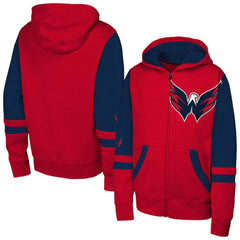 Washington Capitals Youth Face Off Full-Zip Hoodie - Red - NHL 200984209