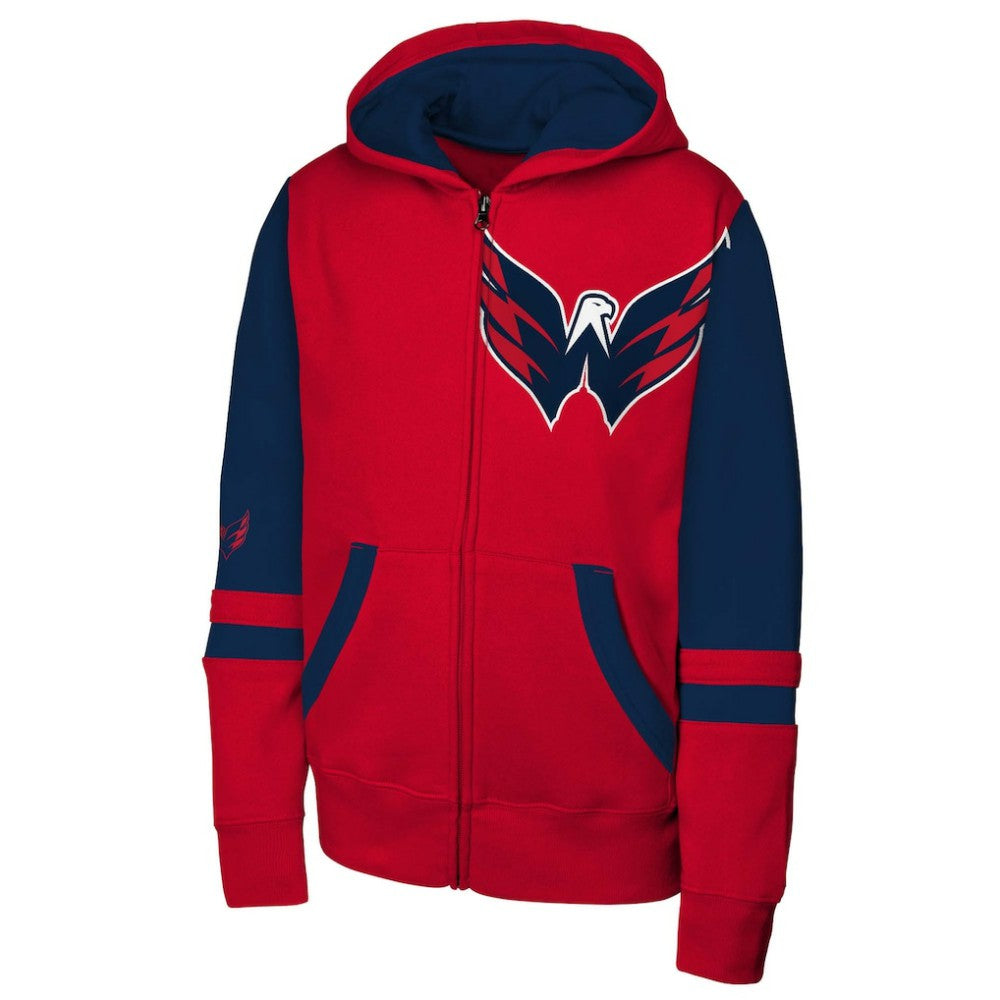 Washington Capitals Youth Face Off Full-Zip Hoodie - Red - NHL 200984209