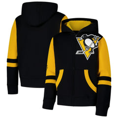 Pittsburgh Penguins Youth Face Off Full-Zip Hoodie - Black - NHL 200984216