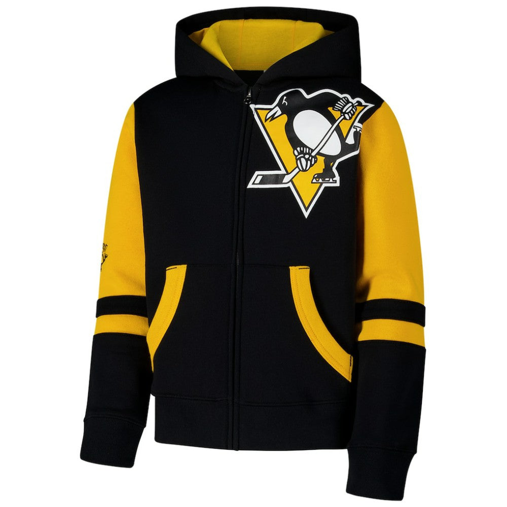Pittsburgh Penguins Youth Face Off Full-Zip Hoodie - Black - NHL 200984216