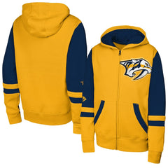 Nashville Predators Youth Face Off Full-Zip Hoodie - Gold - NHL 200984217