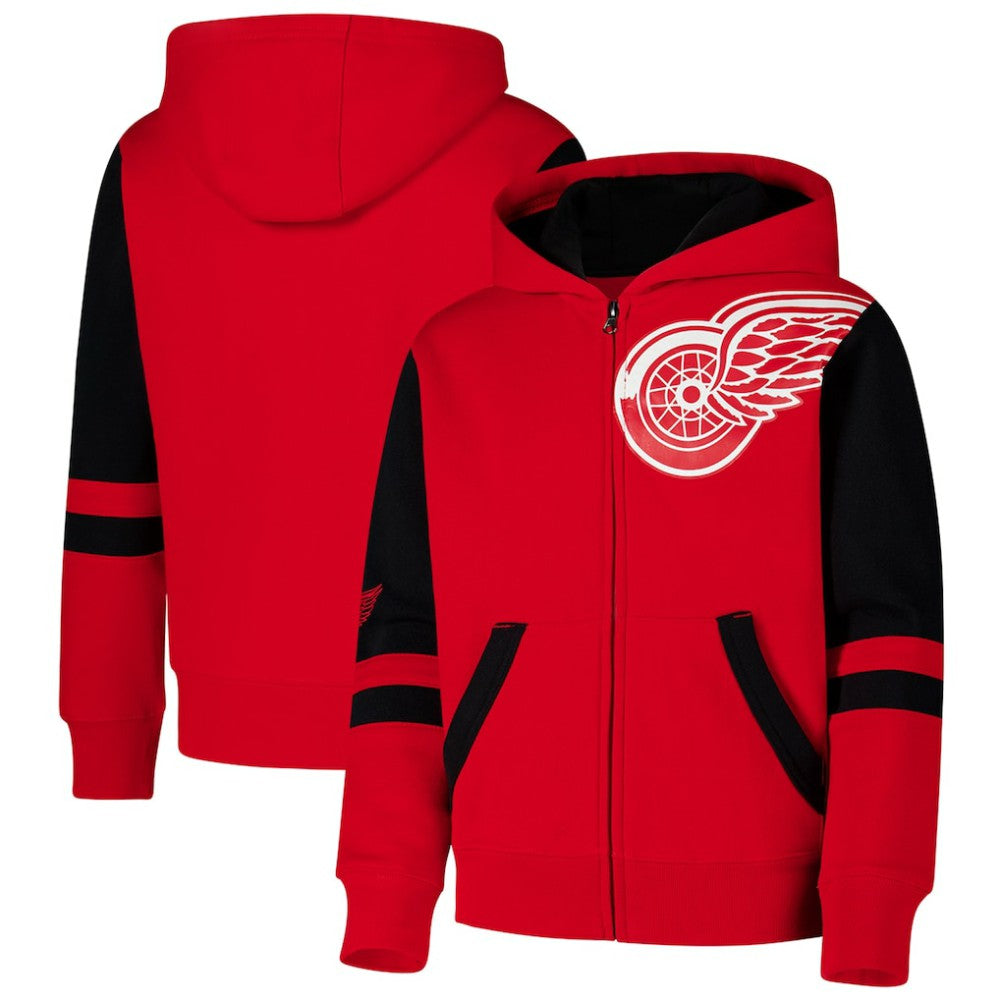 Detroit Red Wings Youth Face Off Full-Zip Hoodie - Red - NHL 200984218