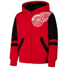 Detroit Red Wings Youth Face Off Full-Zip Hoodie - Red - NHL 200984218