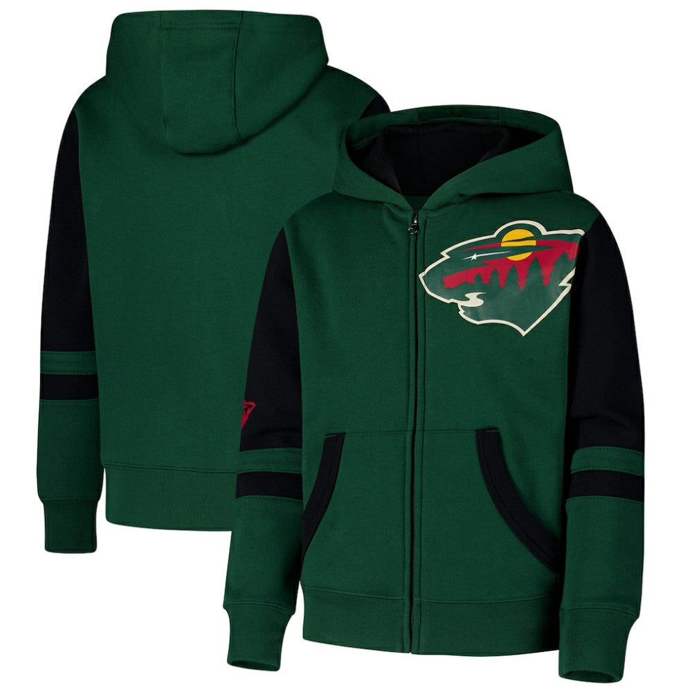Minnesota Wild Youth Face Off Full-Zip Hoodie - Green - NHL 200984230