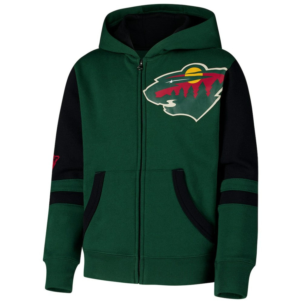 Minnesota Wild Youth Face Off Full-Zip Hoodie - Green - NHL 200984230