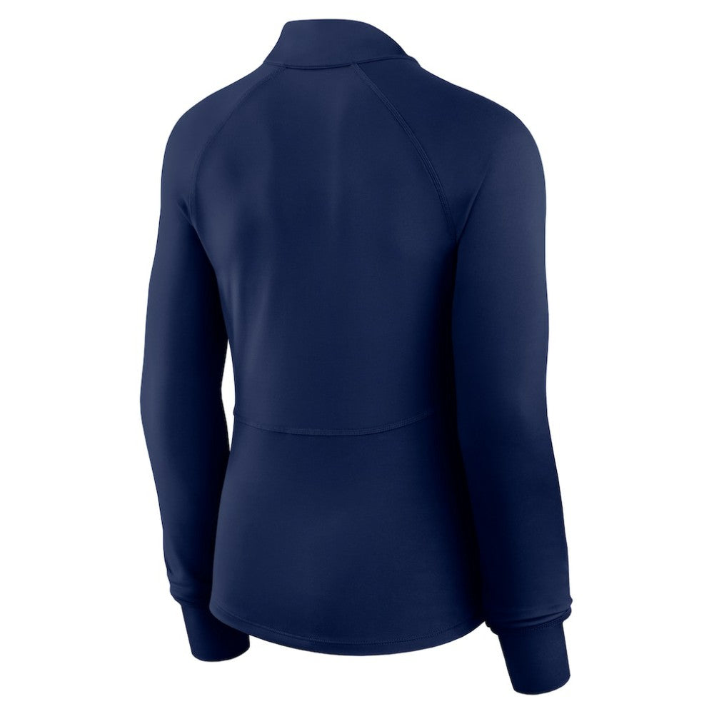 New York Yankees Fanatics Women's Elements Raglan Tri-Blend Quarter-Zip Top - Navy - Fanatics Lifestyle