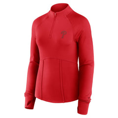Philadelphia Phillies Fanatics Women's Elements Raglan Tri-Blend Quarter-Zip Top - Red - Fanatics Online