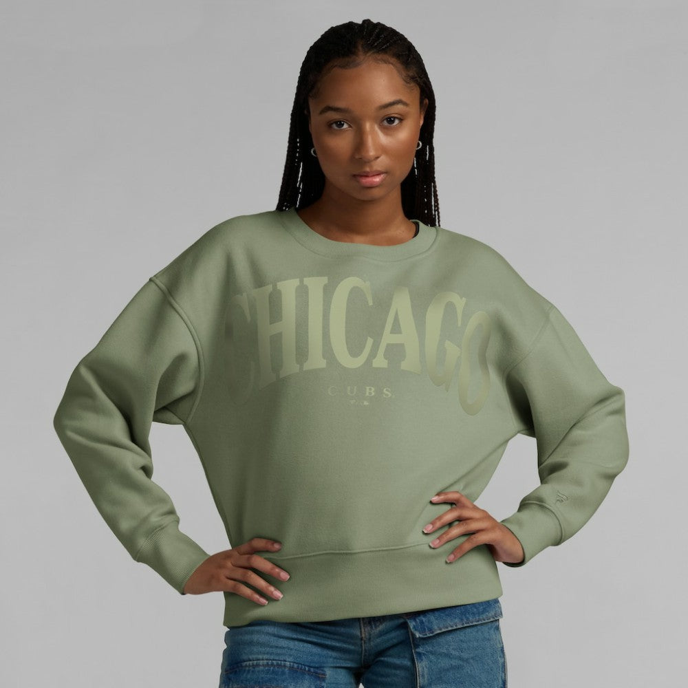 Chicago Cubs Fanatics Women's Elements Flow Pullover Sweatshirt - Green - Fanatics on Sale