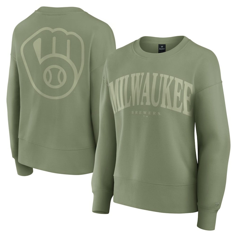 Milwaukee Brewers Fanatics Women's Elements Flow Pullover Sweatshirt - Green - Fanatics on Sale