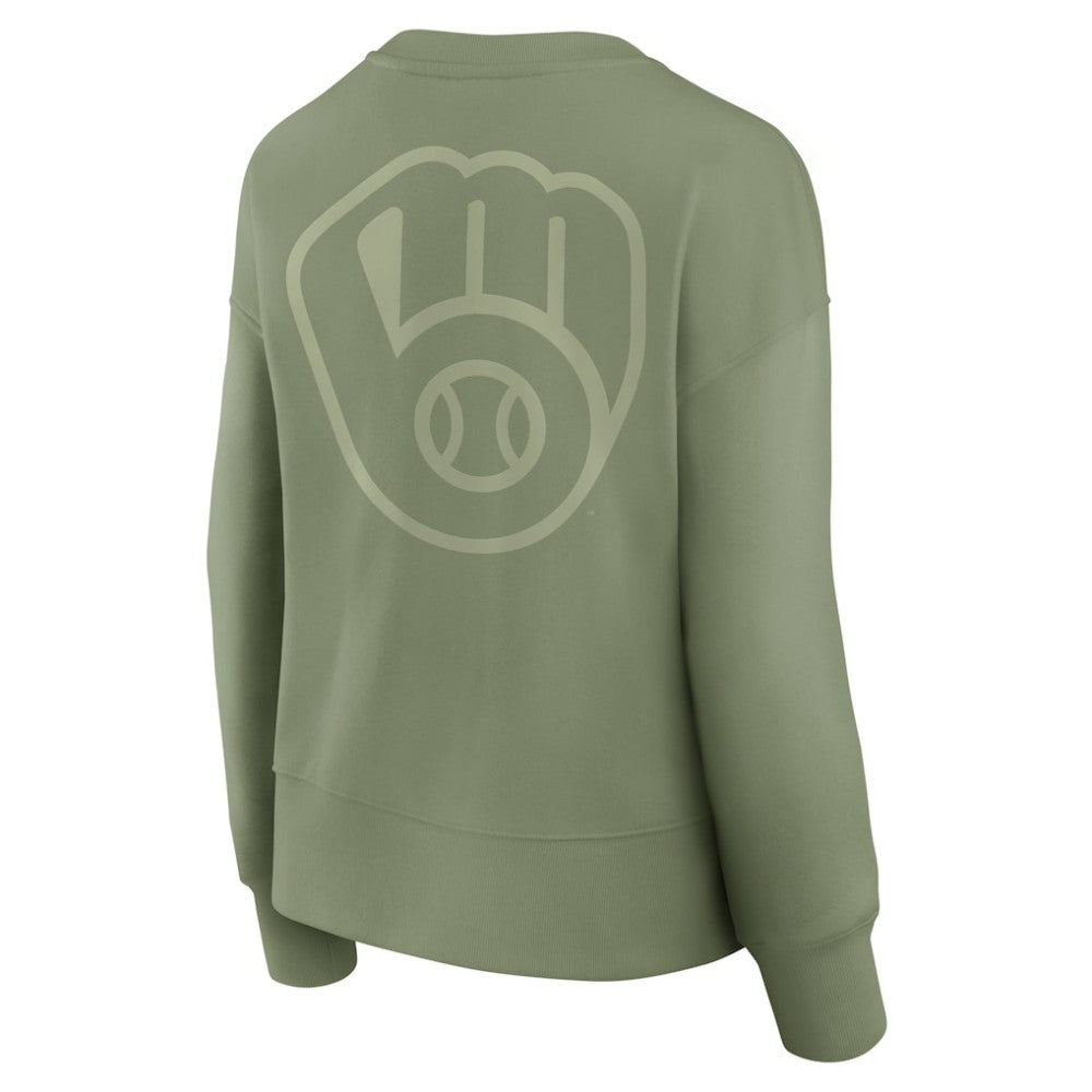 Milwaukee Brewers Fanatics Women's Elements Flow Pullover Sweatshirt - Green - Fanatics on Sale
