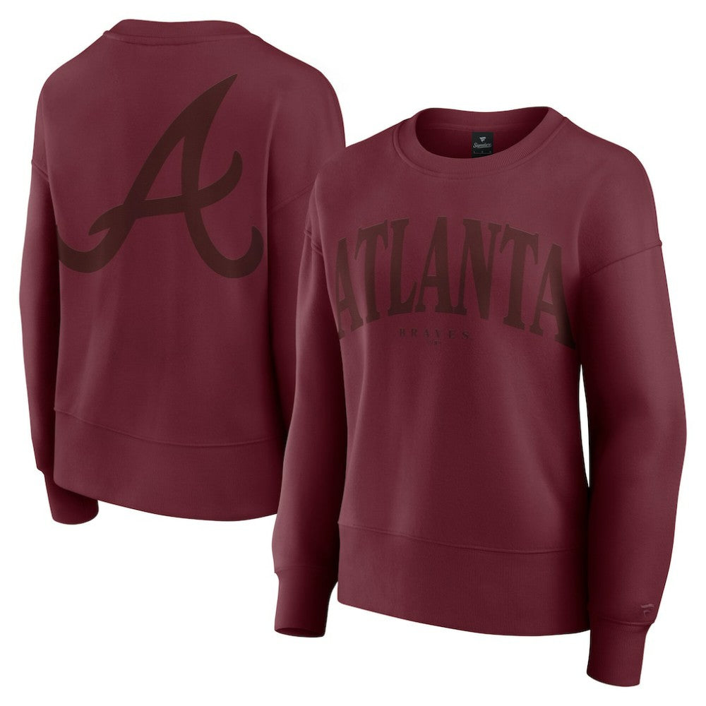 Atlanta Braves Fanatics Women's Elements Flow Pullover Sweatshirt - Burgundy - Fanatics Sale