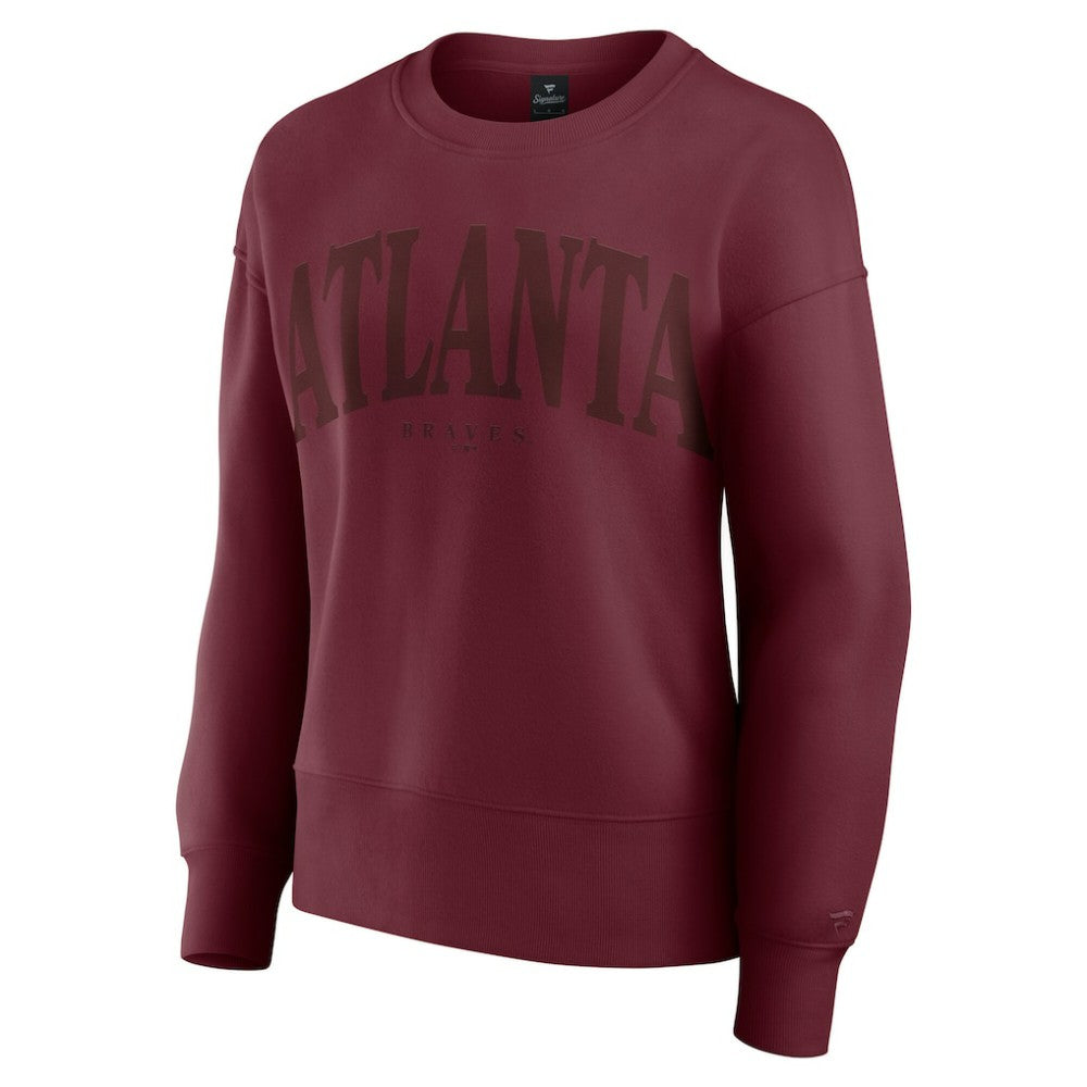 Atlanta Braves Fanatics Women's Elements Flow Pullover Sweatshirt - Burgundy - Fanatics Sale