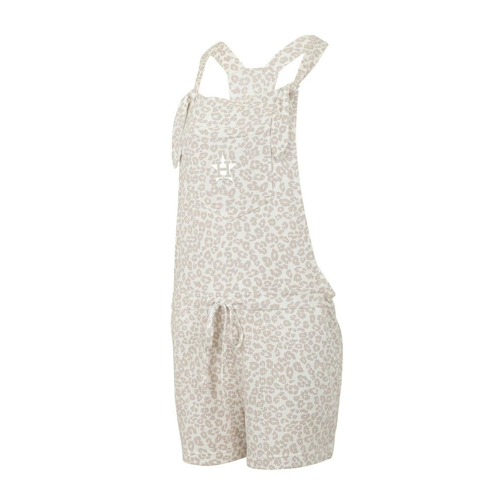 Houston Astros Concepts Sport Women's Montana Hacci Knit Romper Overalls - Cream - MLB Lifestyle