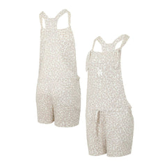 Los Angeles Dodgers Concepts Sport Women's Montana Hacci Knit Romper Overalls - Cream - MLB Lifestyle