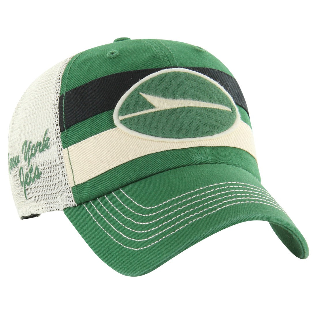 47 brand New York Jets '47 Clubhouse Boon Clean-Up Trucker Adjustable Hat Kelly Green