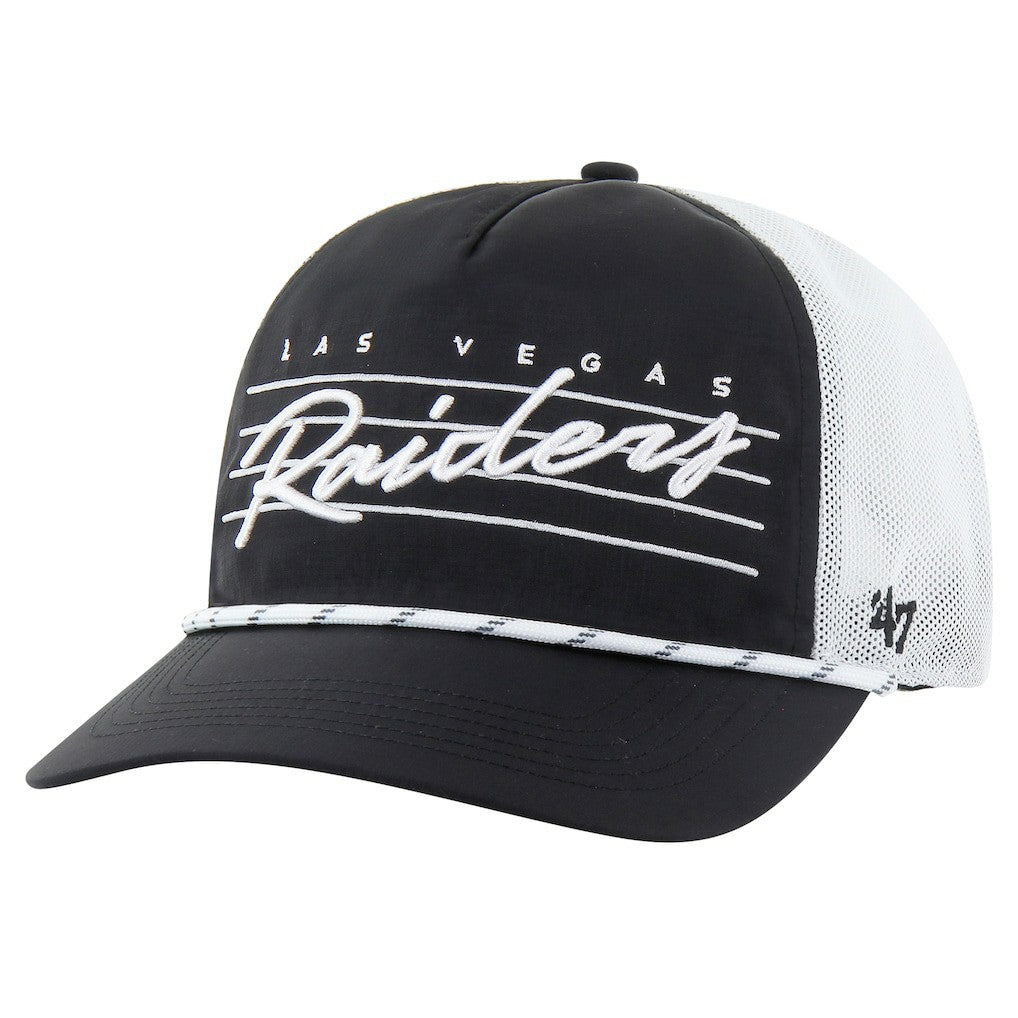 47 brand Las Vegas Raiders '47 Downburst Relaxed Hitch Trucker Adjustable Hat Black/White