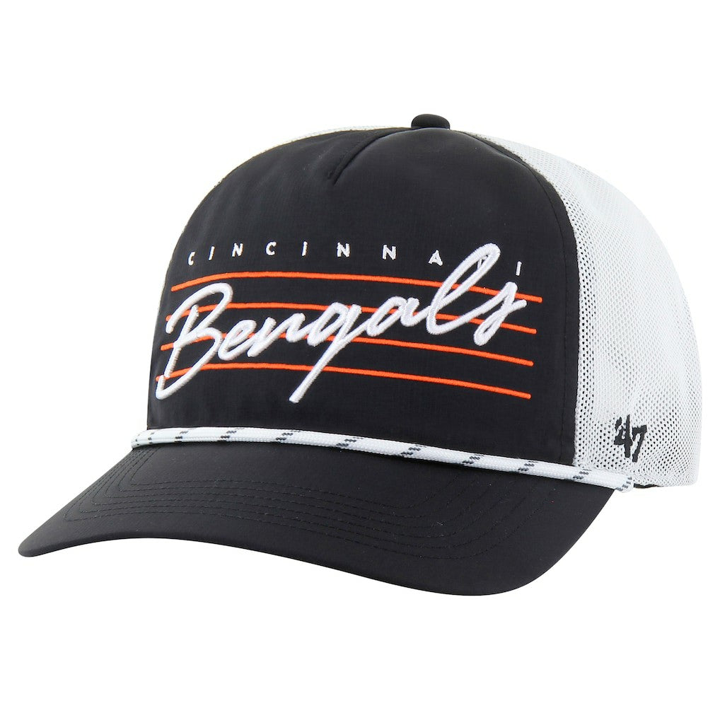 47 brand Cincinnati Bengals '47 Downburst Relaxed Hitch Trucker Adjustable Hat Black/White