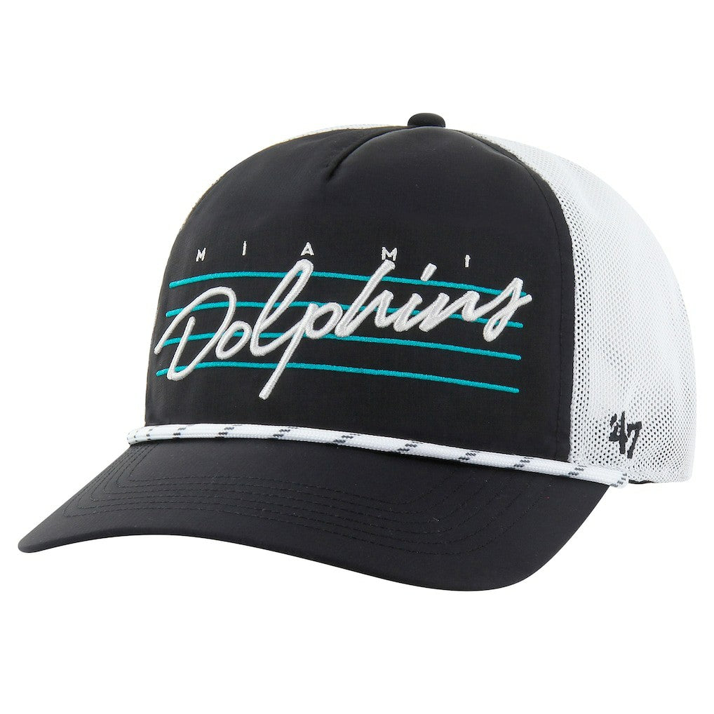 47 brand Miami Dolphins '47 Downburst Relaxed Hitch Trucker Adjustable Hat Black/White