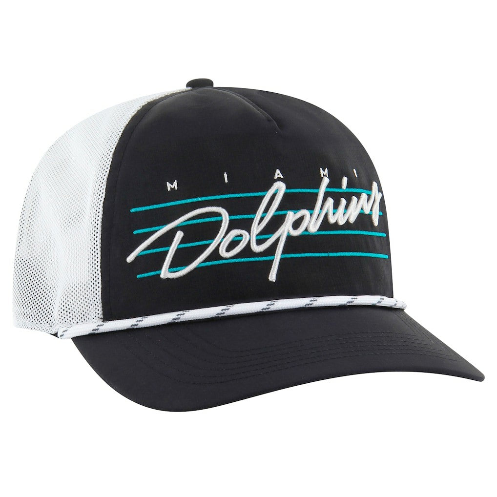 47 brand Miami Dolphins '47 Downburst Relaxed Hitch Trucker Adjustable Hat Black/White