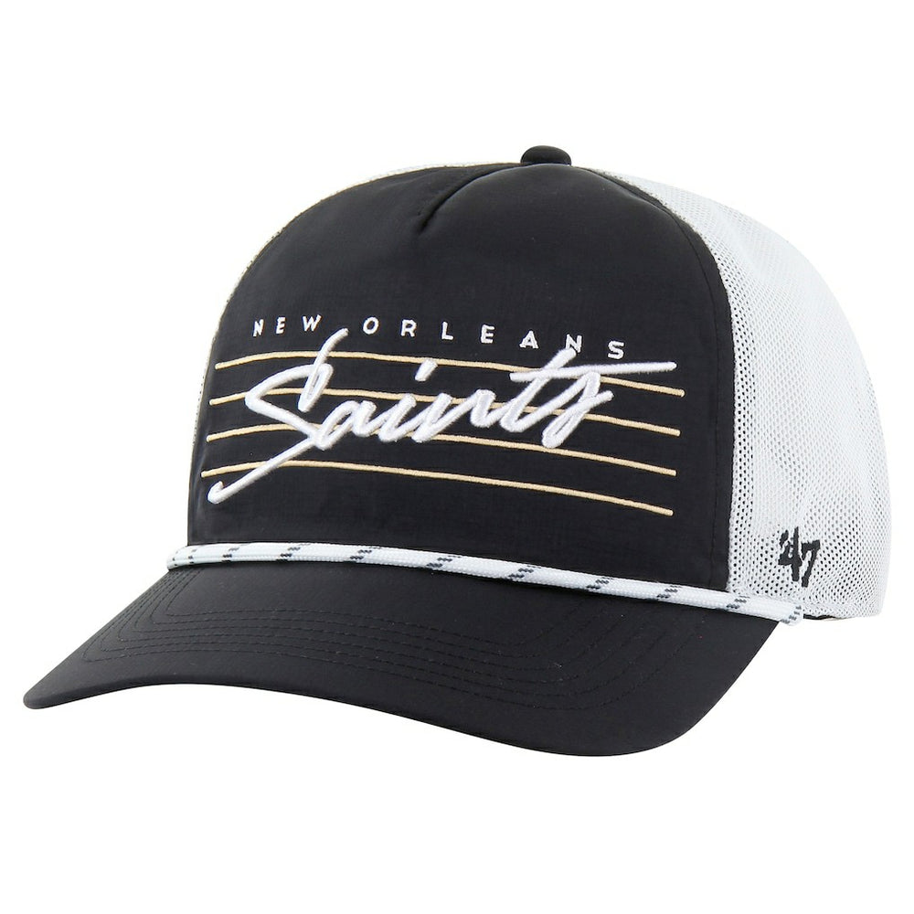 47 brand New Orleans Saints '47 Downburst Relaxed Hitch Trucker Adjustable Hat Black/White