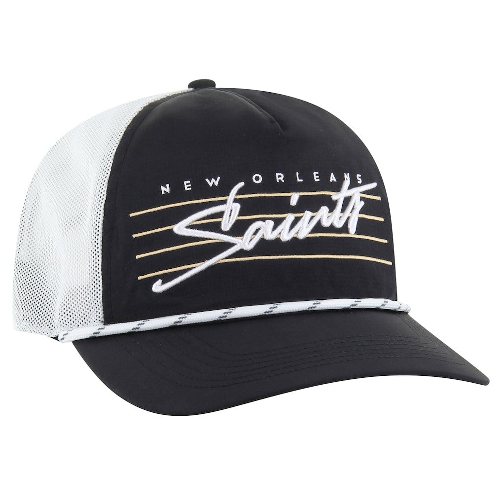 47 brand New Orleans Saints '47 Downburst Relaxed Hitch Trucker Adjustable Hat Black/White