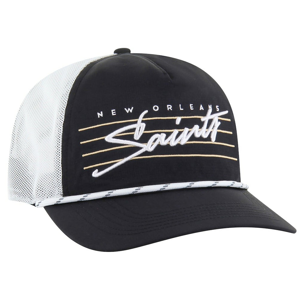 47 brand New Orleans Saints '47 Downburst Relaxed Hitch Trucker Adjustable Hat Black/White