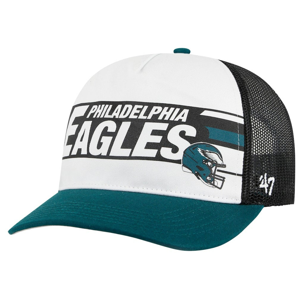 47 brand Philadelphia Eagles '47 Stack Line Hitch Trucker Adjustable Hat White/Midnight Green