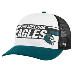 47 brand Philadelphia Eagles '47 Stack Line Hitch Trucker Adjustable Hat White/Midnight Green