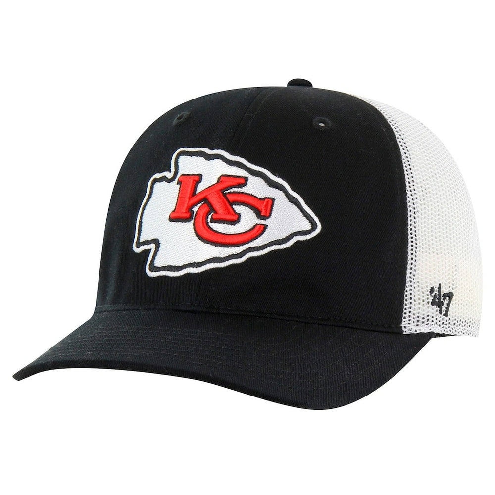 47 brand Kansas City Chiefs '47 Team Unstructured Trucker Adjustable Hat Black/White