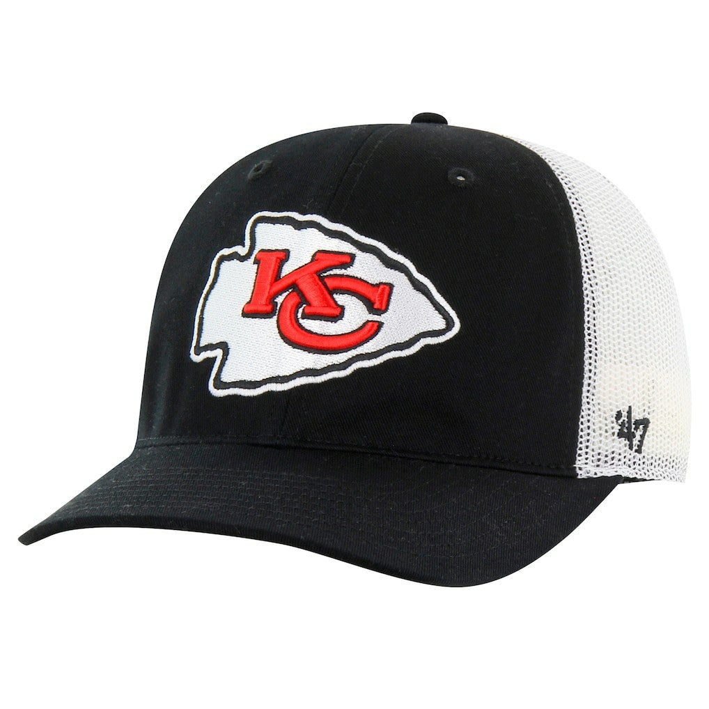 47 brand Kansas City Chiefs '47 Team Unstructured Trucker Adjustable Hat Black/White
